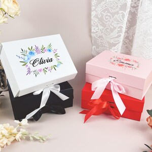 Custom Magnetic Gift Box with Ribbon: Bridesmaid Proposal, Birthday Party