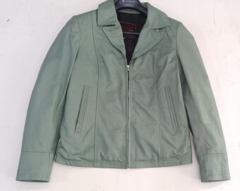 Abrigo de piel de oveja gris de lujo: corte elegante, cremalleras de cobre, tallas S-XL