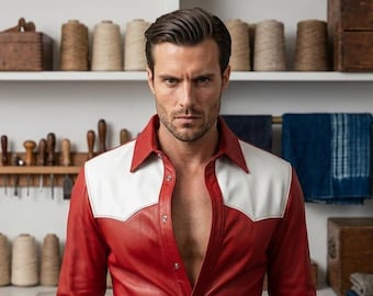 Handmade Leather Western Shirt for Men | Tailored Fit