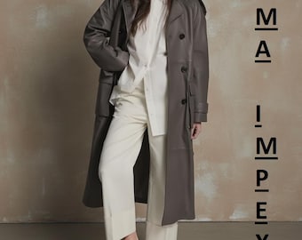 Men's Suede Leather Trench Coat | Soft Tan Brown Long Jacket Fall Winter Fashion