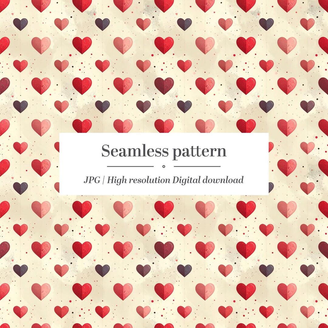 Valentine Heart Seamless Pattern | Watercolor Love Background ...