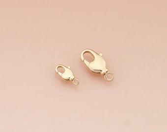 18K Gold Filled Lobster Clasp,Carabiner Clasp for Jewelry Making,Smooth Spring Mechanism,Secure clasp for Necklaces and Bracelets