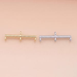18K Gold Filled Bar Connector Charm, DIY Multi Loop Connector, Jewelry Link for Necklace Bracelet Making