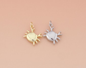 18 kt gold filled krabhanger, oceaanbedel voor sieraden maken, doe-het-zelfketting bedel hypoallergeen, handgemaakte levering