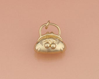 18K Gold Filled Purse Pendant,Purse Charm for Jewelry Making,DIY Necklace Charm Hypoallergenic,Handmade Supply