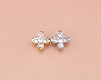 18K Gold Filled Flower Spacer Beads,Flower Connectors for Jewelry Making,Craft Bead Supplies for DIY Bracelets and Necklaces