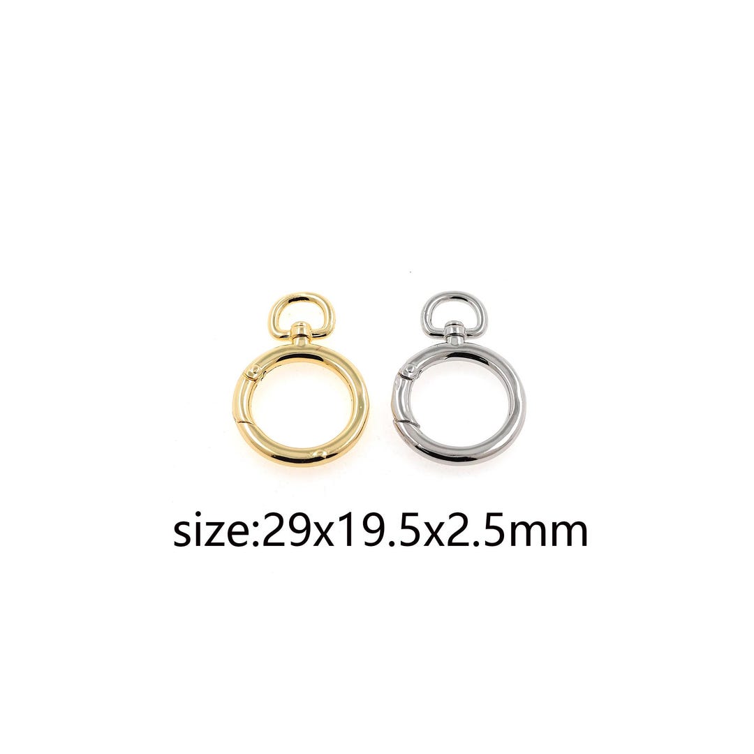 18K Gold Filled Round Spring Clips,push Gate Clasp for Jewelry Making ...