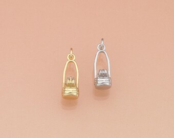 18K Gold Filled CZ Basket Pendant,Basket Charm for Jewelry Making,DIY Necklace Charm Hypoallergenic,Handmade Supply