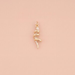 18K guldfylld CZ ormhänge, djurberlock för DIY halsband armband örhänge smyckestillverkning