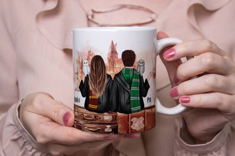 Valentine's Day Wizard Personalized Mug for friends girlfriend boyfried, HP mug, Custom wizard mug, best friends mug Magic love image 1