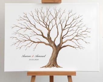 Fingerabdruck Baum Kunstdruck in 3 Druckfarben - Gebrauchsanweisung - Schneller Versand