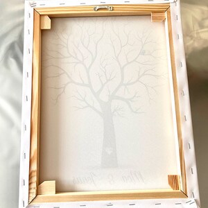 Venta 20% de DESCUENTO Lienzo envuelto con impresión artística 3 almohadillas de tinta, libro de invitados de árbol de boda árbol de huellas dactilares de pareja de bodas, 20-100 invitados Lienzo imagen 10