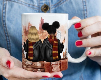 Taza personalizada de amigos magos personalizados, taza de la familia mago Navidad única, taza de bff, taza de viaje, taza familiar personalizada, taza de mejores amigos