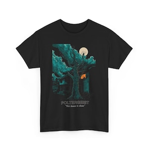 Poltergeist Movie Graphic T-Shirt | Black Unisex Tee | Retro Halloween 80s Horror Movie Shirt