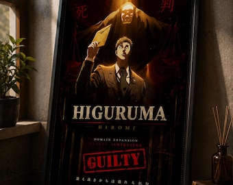 Higuruma Wall Art Print | Jujutsu Kaisen Anime Poster | Hiromi Higuruma Domain Expansion Art | Manga Wall Decor | Anime Room Decor Gift