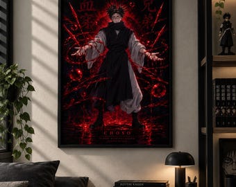 Choso Wall Art Poster | Jujutsu Kaisen Anime Print | Blood Manipulation Art | Dark Anime Room Decor | Anime Wall Art | Wall Decour