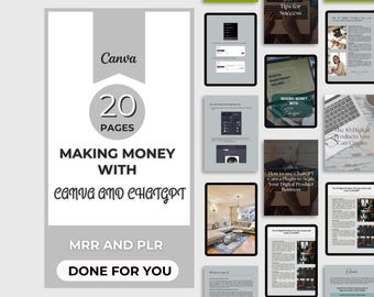 Guide to Making Money with Canva & ChatGPT | Digital Business Ebook • AI Design Side Hustle Guide • Passive Income Tips