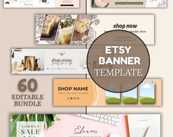 Etsy Banner Template | Editable Canva Shop Banner • Etsy Shop Branding Kit • Customizable Header for Digital Storefront
