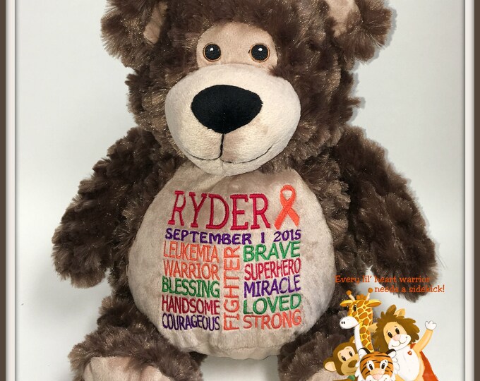 Leukemia Warrior Pet Personalized Warrior Pet Stuffed Etsy