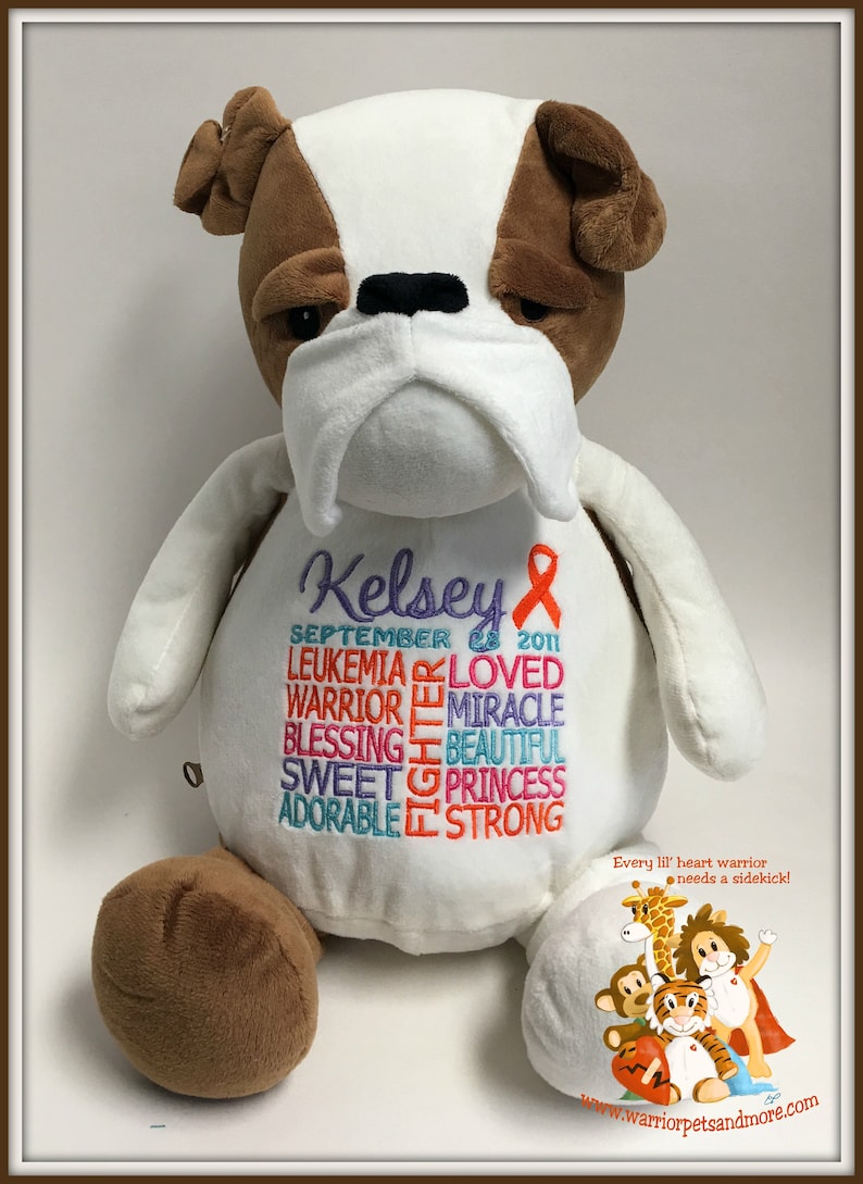 Leukemia Warrior Pet personalized Warrior Pet stuffed Etsy