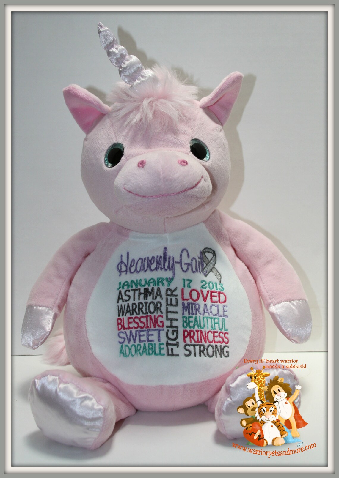 Asthma Warrior Pet Stuffed Animal Unicorn Etsy