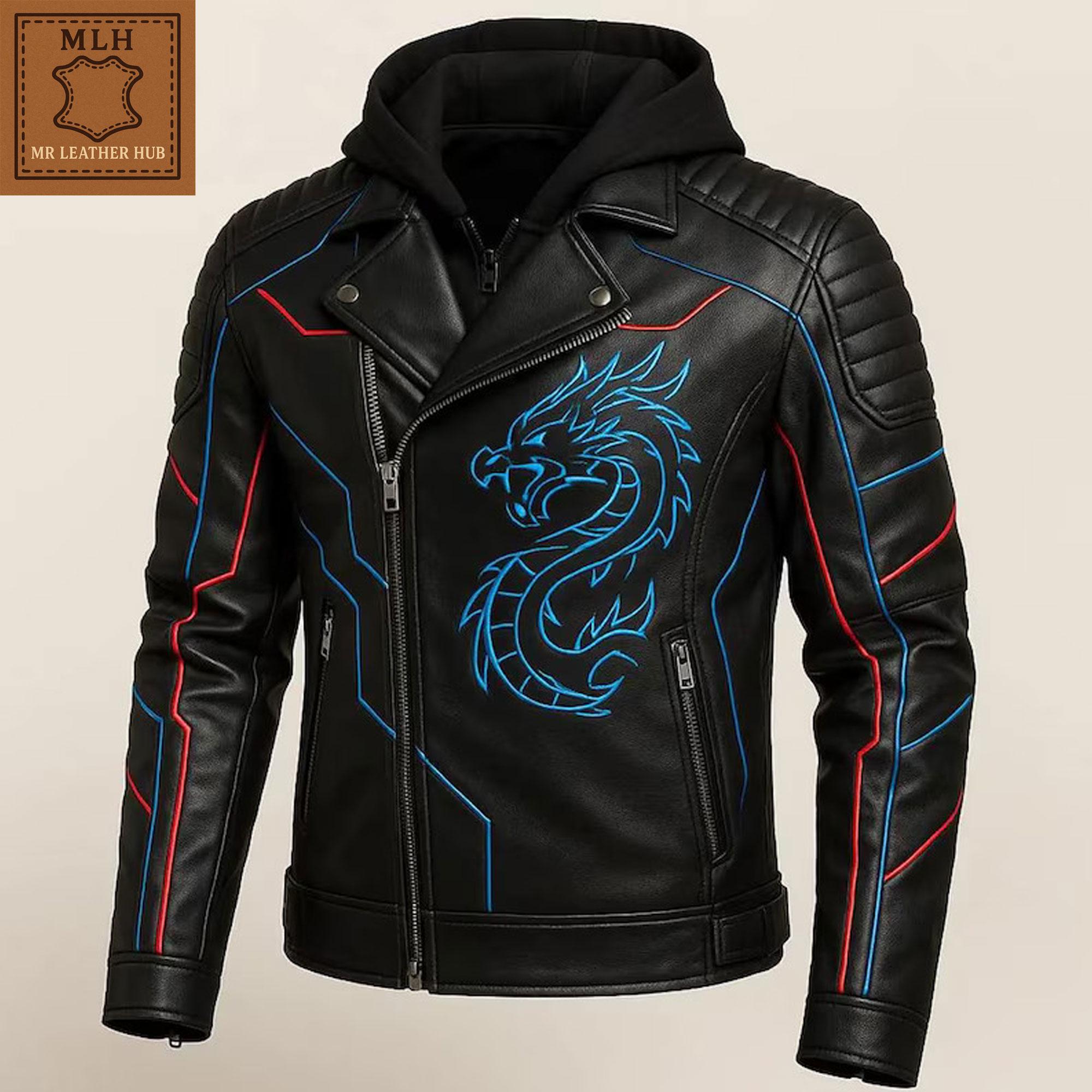 Dragon Leather Jacket Men - Etsy
