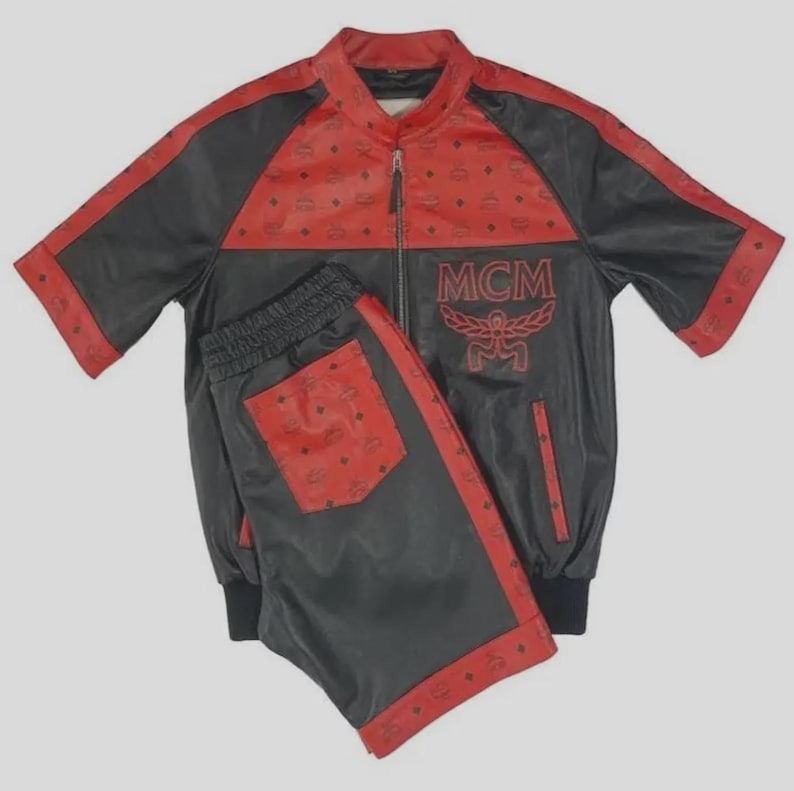 Handmade leather matching set featuring soft genuine leather construction and comfortable fit.