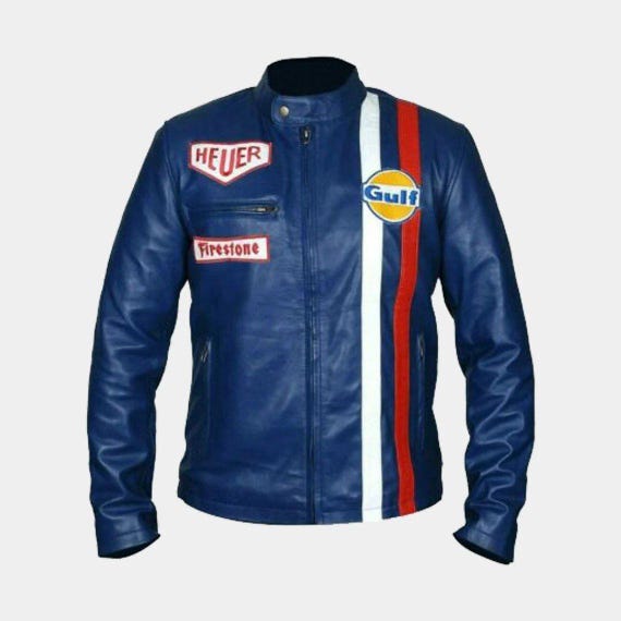 Heuer Gulf ジャケット Steve Mcqueen Le Mans Leather Racing Jacket: Gulf Heuer Vintage