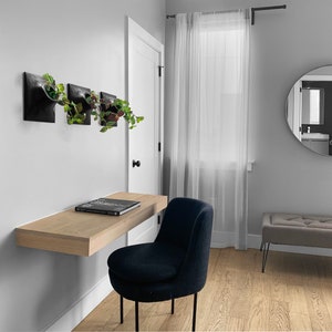 Black Ceramic 9&quot; Wall Planter Set of 3: Modern Green Wall Decor, Biophilic Design