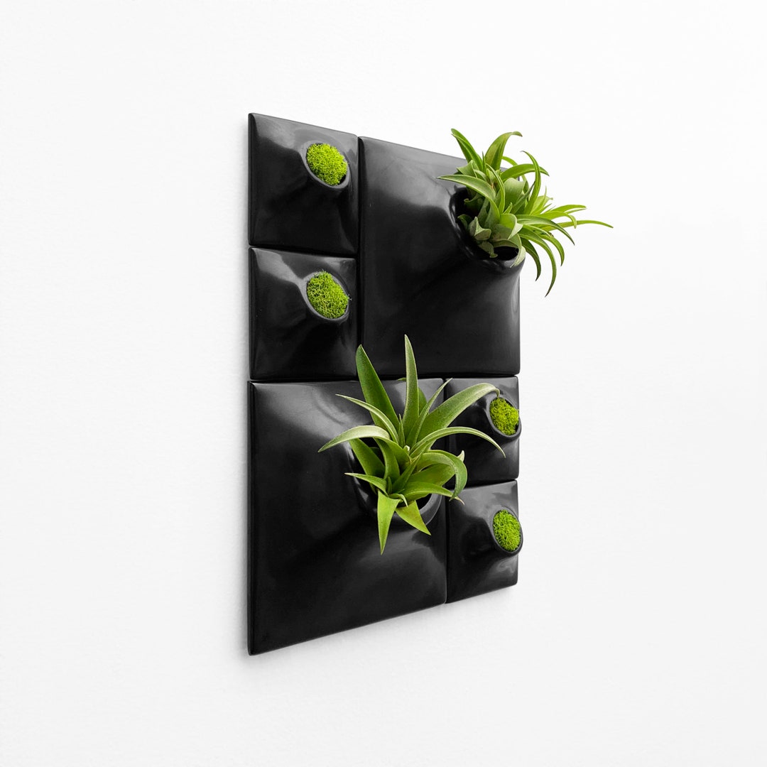 Modern Black Wall Planter Plant Wall, Mid Century Modern Wall Decor