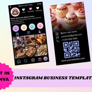 instagram business card,bakery instagram business card,instagram business card bakery,instagram business card canva,editable business card