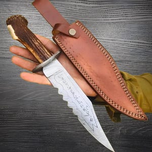 Famous Supernatural Ruby's Demon Killing Replica Knife, Real Stag Antler Handle & Leather Sheath, Best Gift For Him, Anniversary Gift