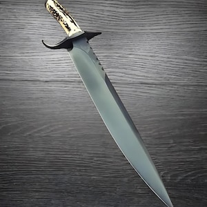 Hand forged 1095 High Carbon Steel Bowie Knife Camping Knife, Big Bowie Knife with Leather Sheath, Best Gift For Him