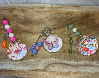 Coastal Scallop Shell Keychain/Purse Charm, Handmade Coastal Gifts