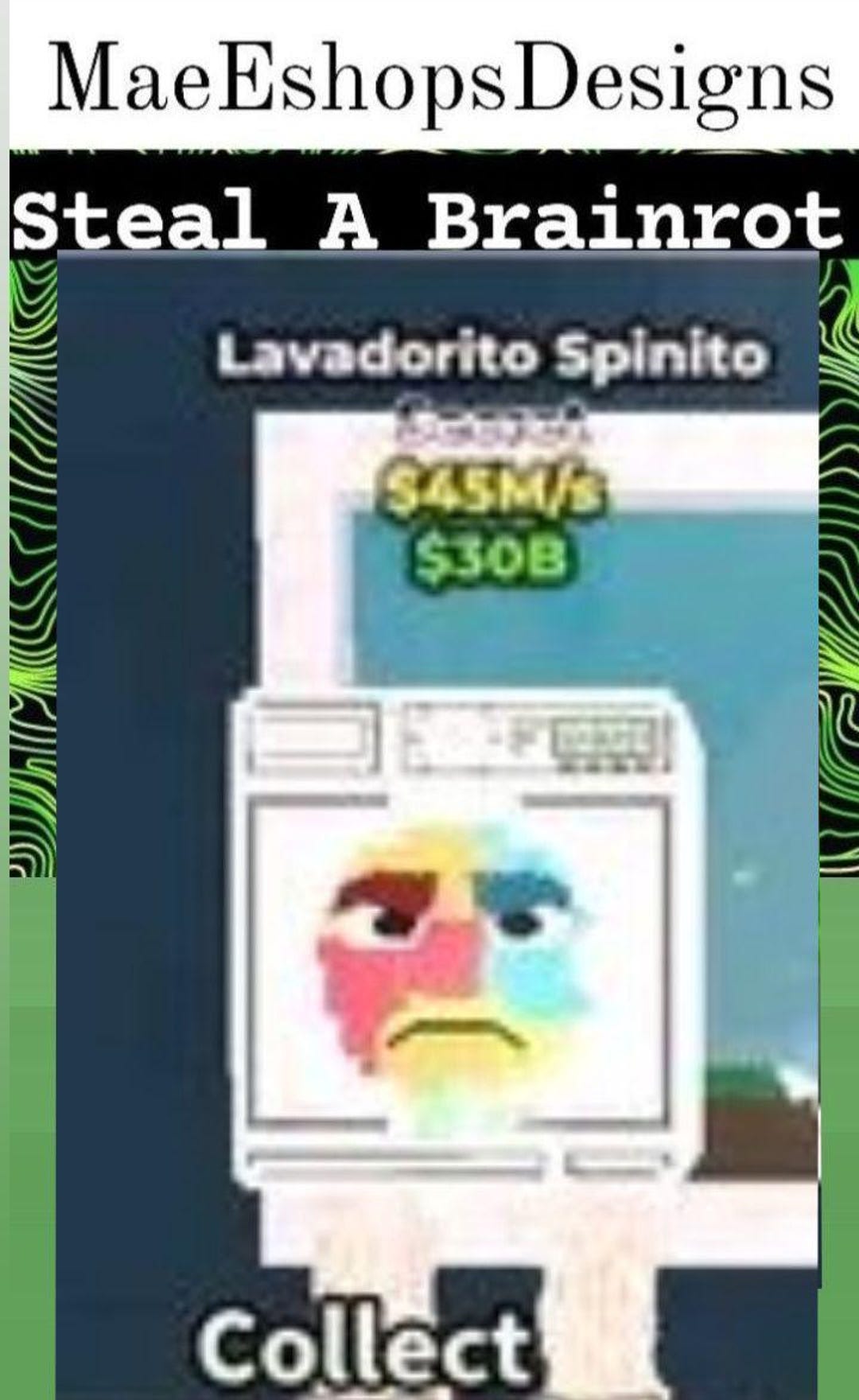 Lavadorito Spinito Steal A Brainrot Etsy UK