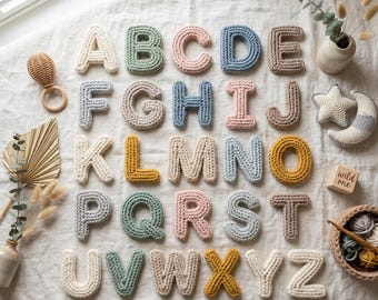 Crochet Alphabet Letters Pattern, A-Z Nursery Decor Banner (PDF Download)