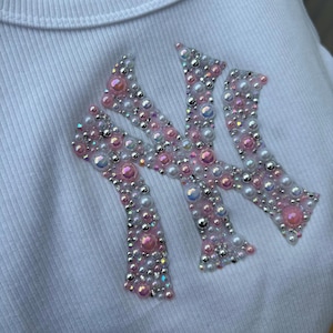 Handmade Rhinestone New York Yankees Sparkly Womens Jersey MLB Tank Top