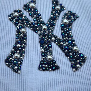 Handmade Rhinestone New York Yankees Sparkly Womens Jersey MLB Tank Top