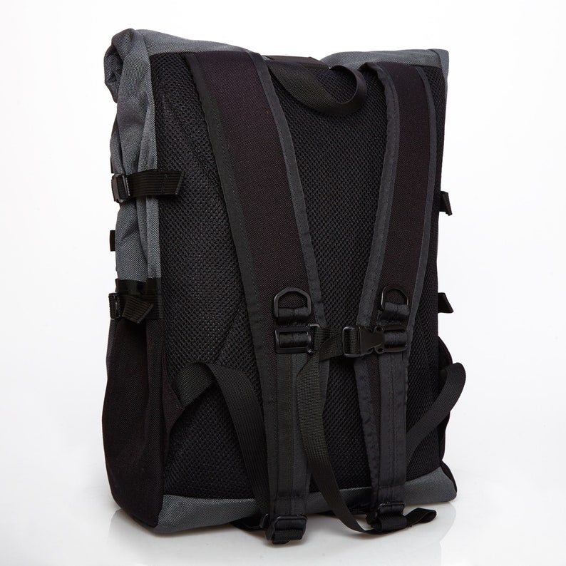 Medium Roll Top Cycling Commuter Backpack Etsy