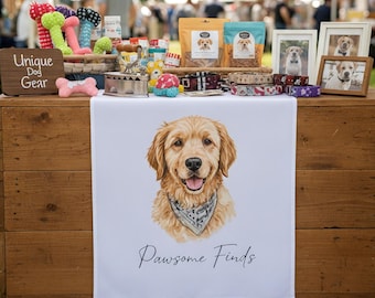 Personalized Logo Table Banner, Premium Cotton Canvas Runner Perfect for Craft Fairs, Farmers Markets & Small Businesses
