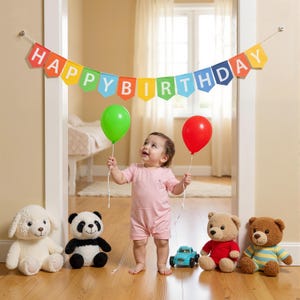 Custom Happy Birthday Bunting: Handmade Fabric Party Banner