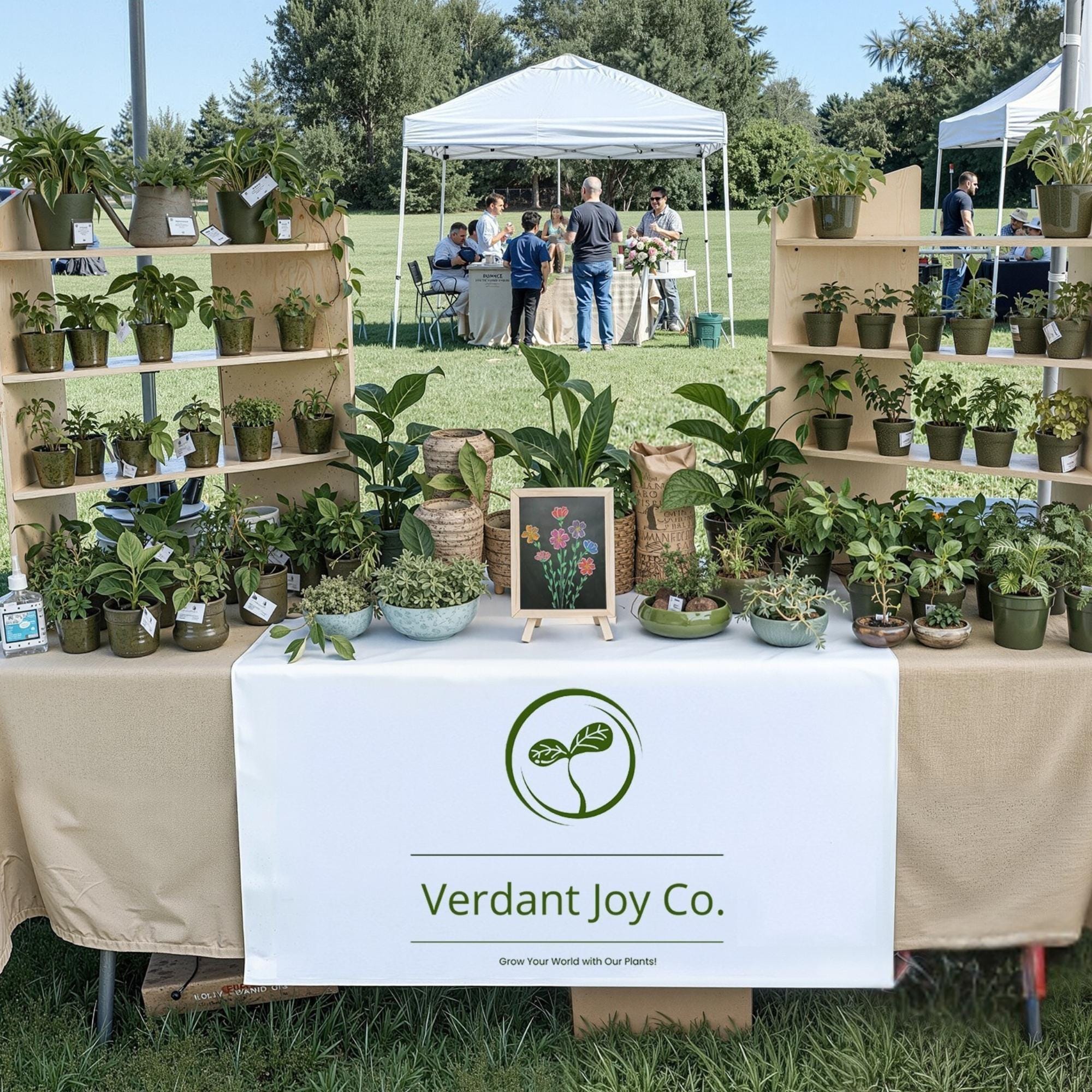 Custom Logo Canvas Table Runner, Personalized Market Vendor Booth ...