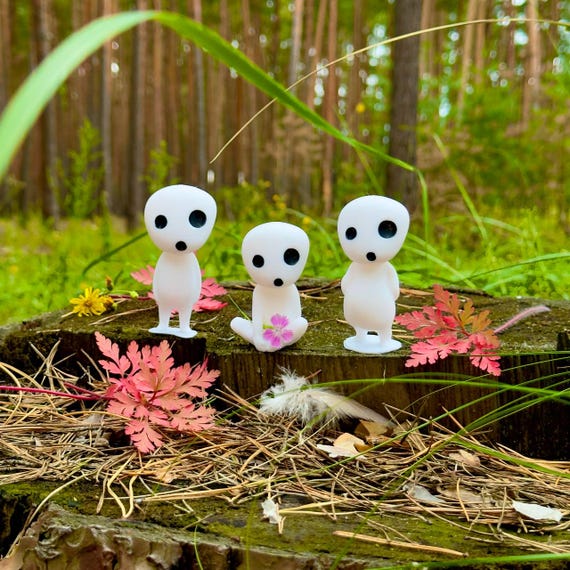 こだまの森の精霊フィギュアセット | ジブリ風木の精霊 | 森のアニメ