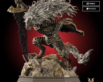 Maliketh The Black Blade Diorama | Elden Ring Fan Art Figure | Painted & Unpainted Resin Statue | Dark Fantasy Gamer Gift