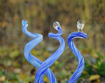 Blown glass garden art  ***Made To Order*** 3 Glass Sprouts