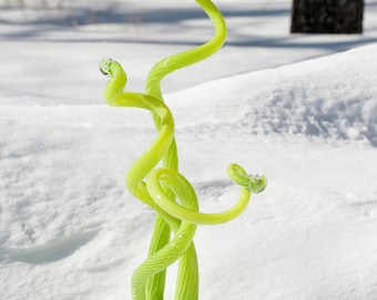 Blown glass yard art ***Made To Order *** 3 Sprouts: hand-made, mouth-blown, fine yard art glass