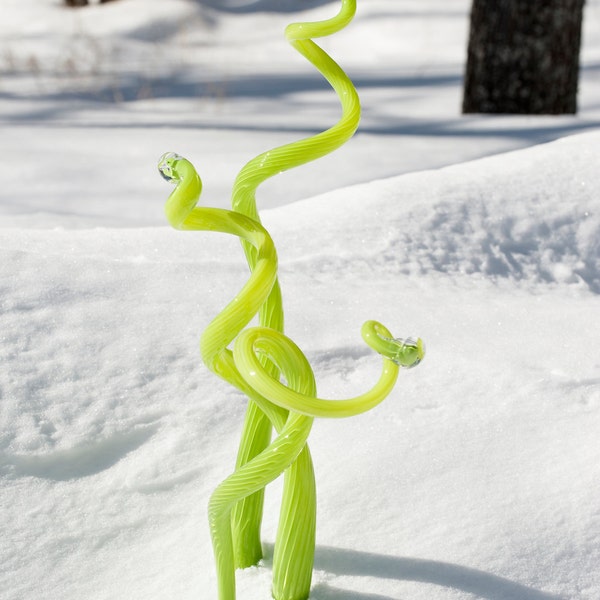 Blown glass yard art ***Made To Order *** 3 Sprouts: hand-made, mouth-blown, fine yard art glass