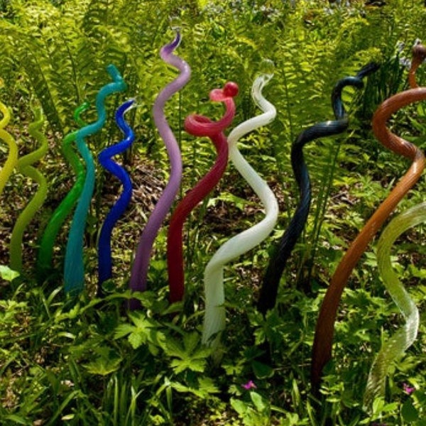 Hand blown glass garden art.  1 garden glass sprout: hand-made, mouth blown, fine yard art glass. ***Made To Order