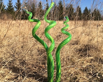 Glass yard art  ***Made To Order *** 3 Sprouts: hand-made, mouth blown, fine yard art glass