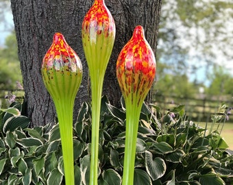 MADE TO ORDER *** 3 hand blown garden glass galls